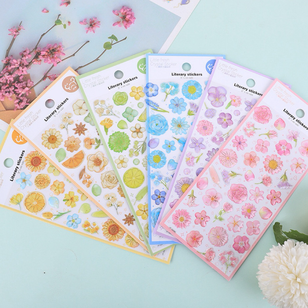 

Stiker Timbul Premium Crystal Flowers Stickers Scrapbook Colour Theme