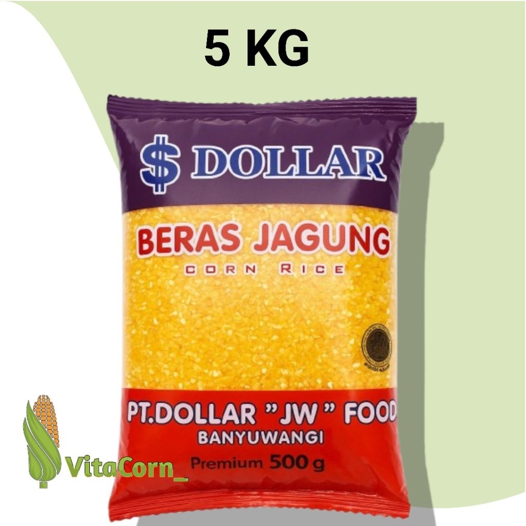 BERAS JAGUNG 5 KG MERK DOLLAR RENDAH KALORI, COCOK UNTUK DIET