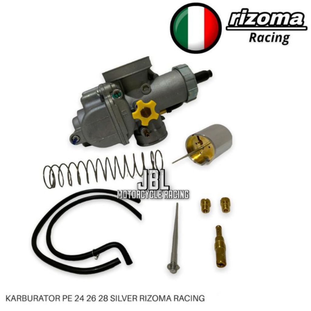 Karburator Motor Pe 28 Silver Skep Kuningan Original Rizoma Racing - Karbu PE 28 Silver Skep Kuninga