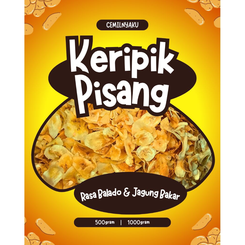 

KERIPIK PISANG KEPOK CEMILNYAKU KRIUK DAN GARING 500gram dan 1KG(gratis 100gram)