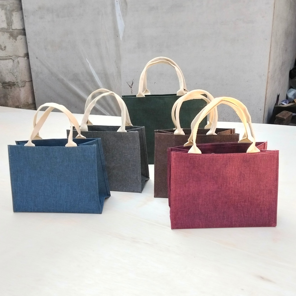 

tas hampers jinjing DENIM natural medium, tas souvenir hampers bag, totet bag souvenir, godiebag