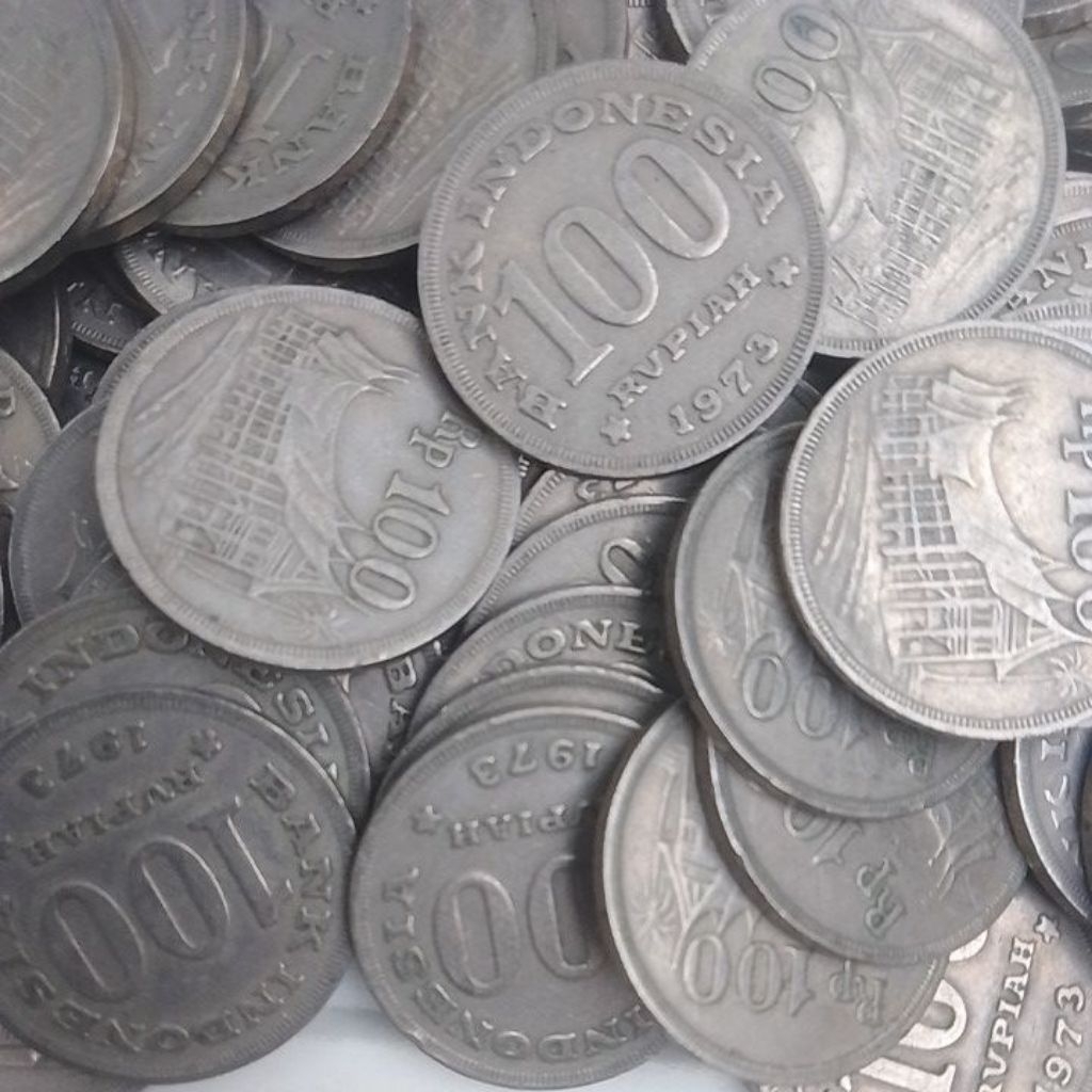 UANG ASLI KOIN 100 RUPIAH RUMAH GADANG TAHUN 1973