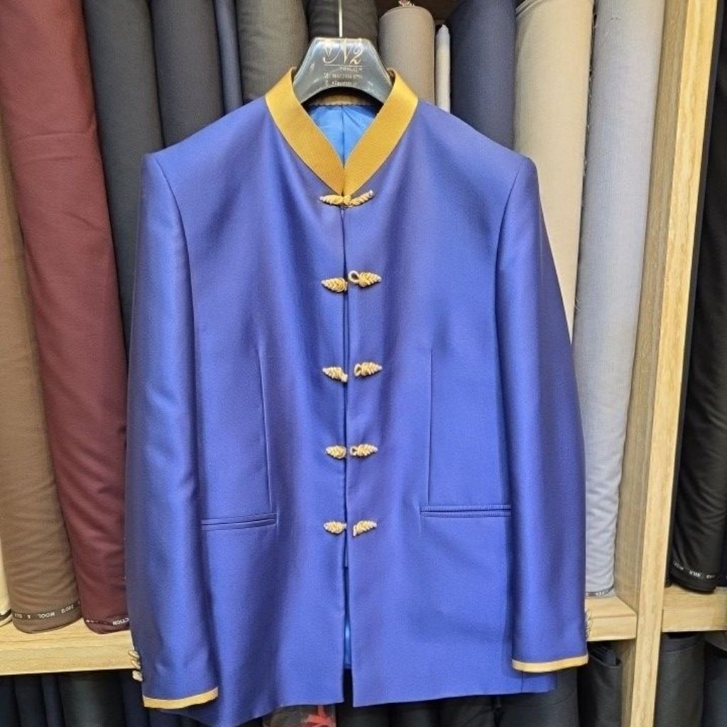 jas chongsam/changsan pria royal blue