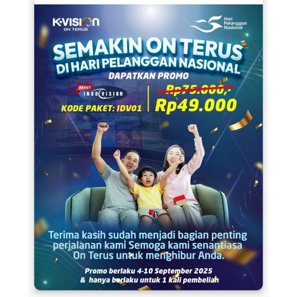 Paket indovision kvision 1bulan