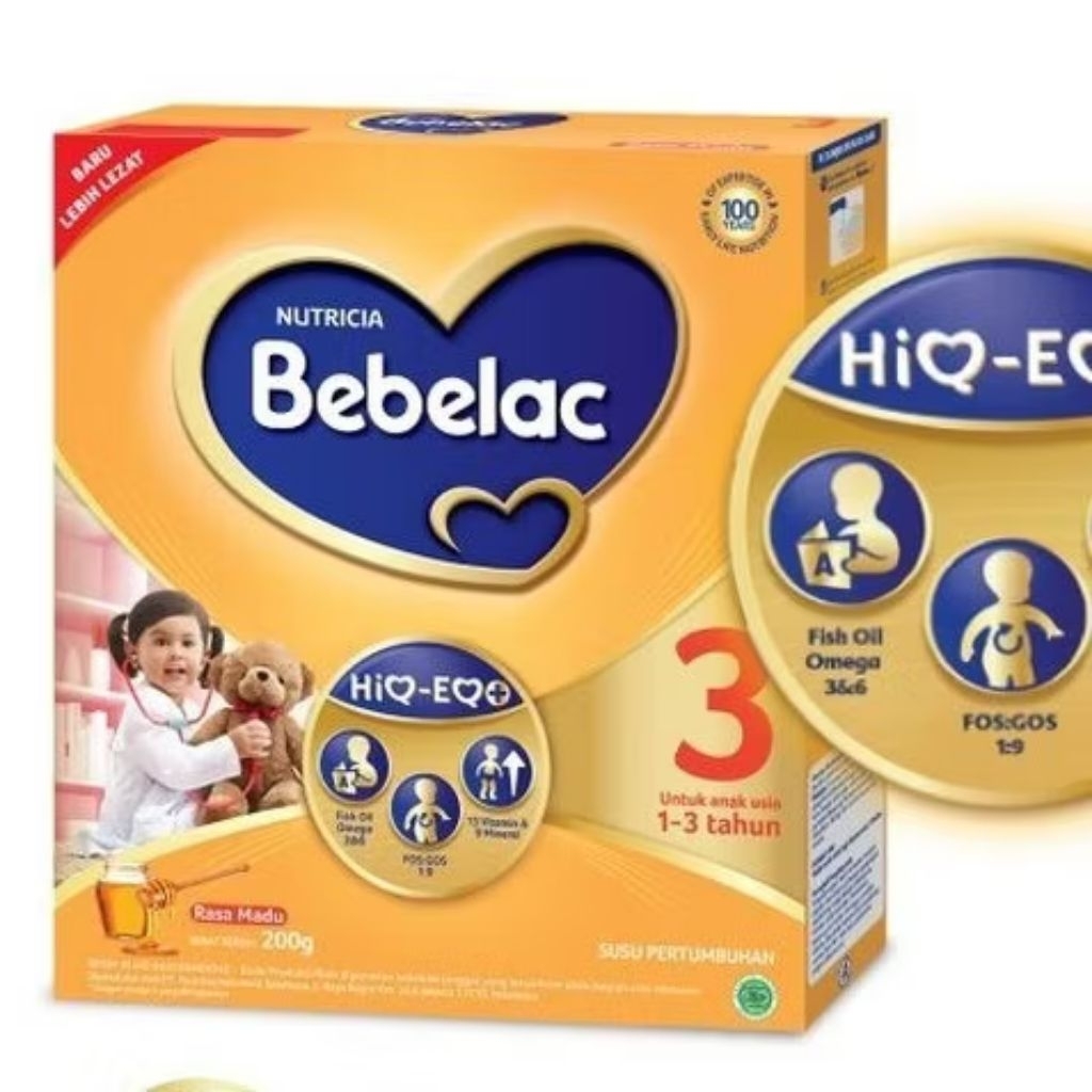 Bebelac 3 Rasa Madu 200 G - Susu Formula Bayi 1-3 Tahun