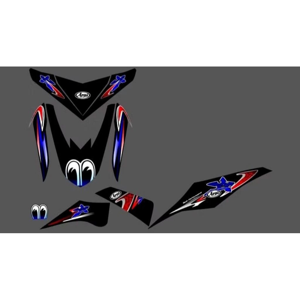 STRIPING TRANSPARAN MIO M3 MOTIF ARAI SHURIKEN