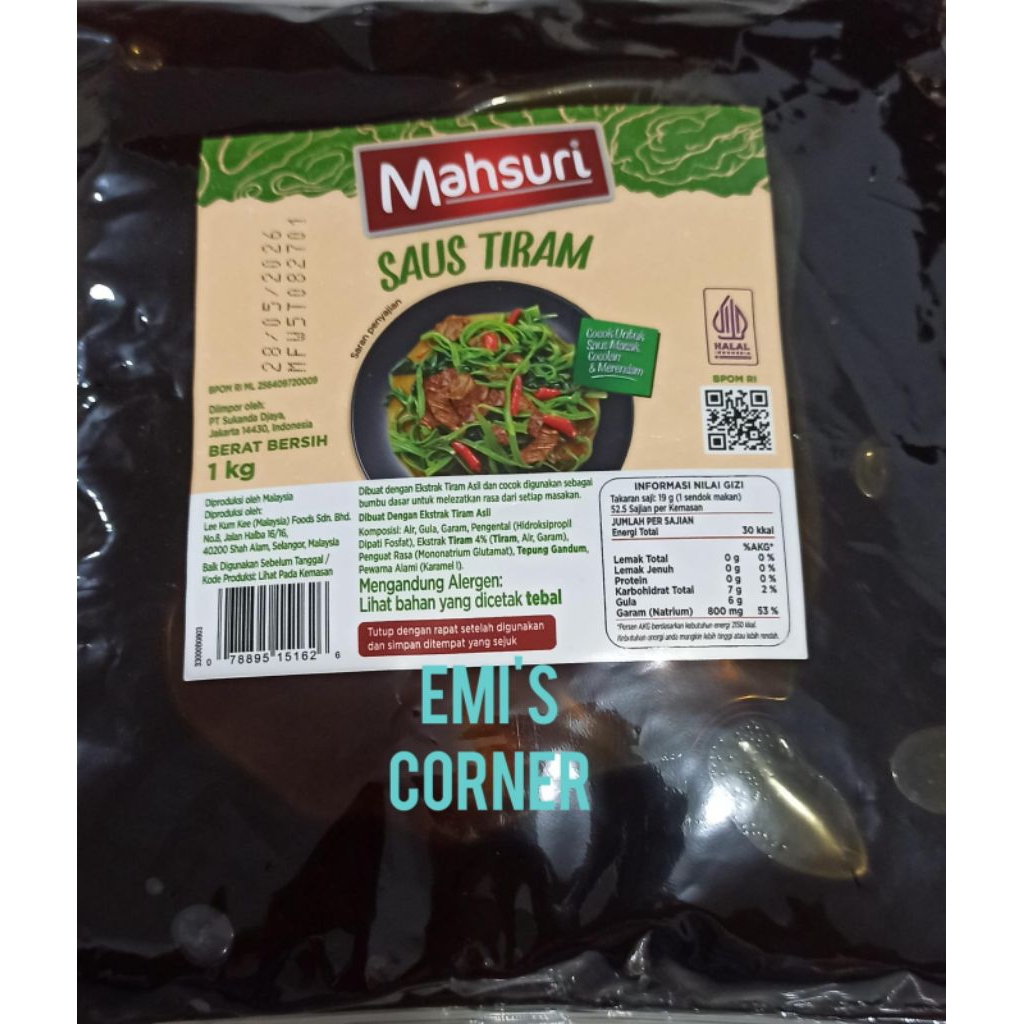 

Mahsuri Oyster Sauce/SAUS TIRAM 1kg , Kemasan REFILL (Lebih Ekonomis) **FREE BUBBLEWRAP "EXP MEI 2026