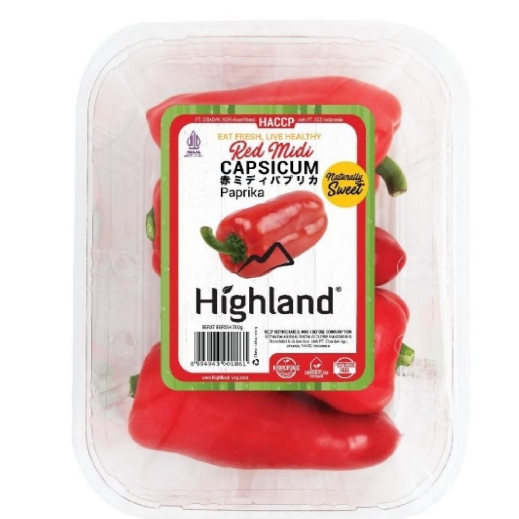

Highland Capsicum Midi Red Pack 300gr