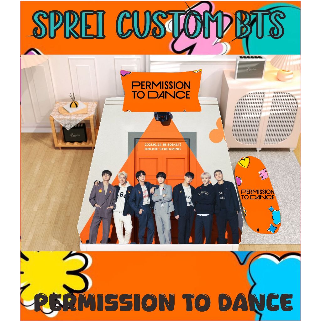 SPREI CUSTOM GAMBAR SIZE BTS PTD