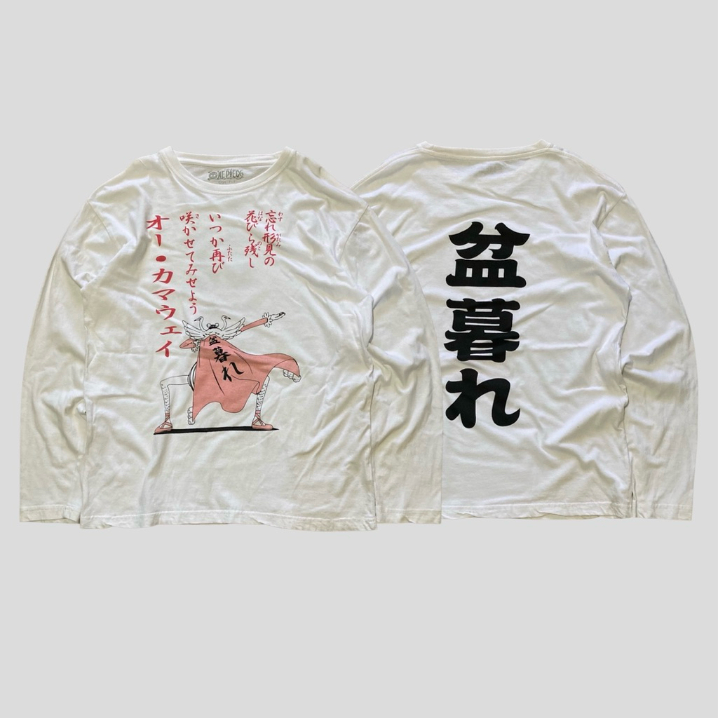 Kaos long sleeve vintage anime kartun official one piece MR 2 Bon chan second
