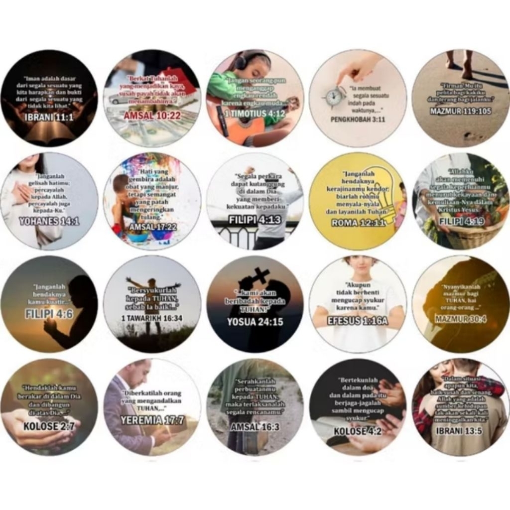 Gantungan Kunci Ayat Alkitab ukuran 44 mm 1 sisi