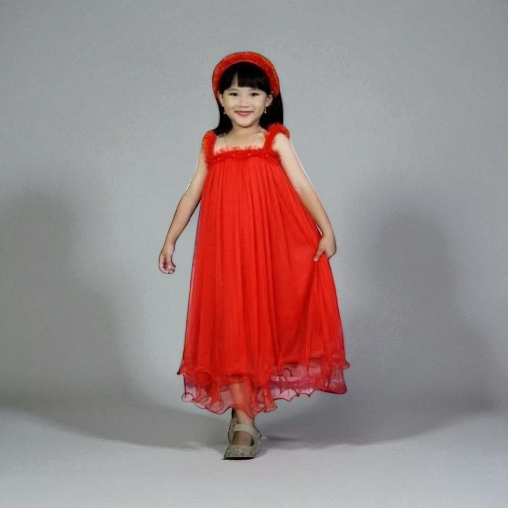 (DRESS HILWAH )DRESS TILE LEMBUT--DRESS TUTU GELOMBANG CINTA--PAKAIAN PESTA ANAK TERMURAH --GAUN PER