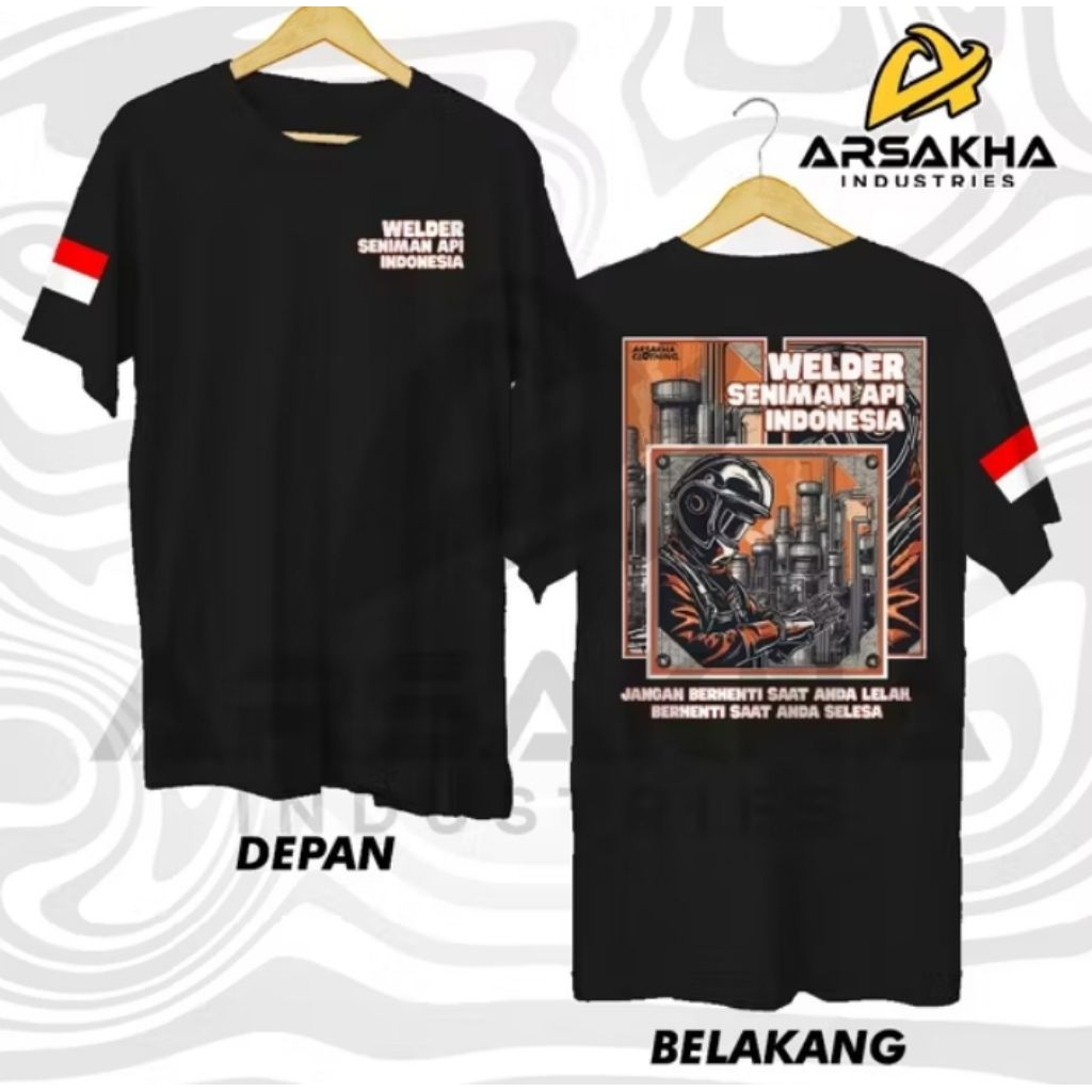 KAOS WELDER SENIMAN API Baju Pria Terbaru Custom Nama Premium