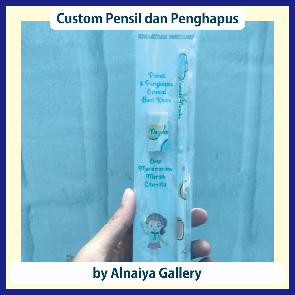

Custom Pensil/Pensil Nama/Penhapus Nama/Souvenir Anak/Souvenir Ulang Tahun/Hadiah Anak/Pensil Kekinian/Pensil Sekolah/Penghapus Sekolah