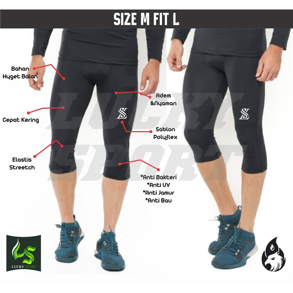 Celana Leeging 3/4 Sport Baselayer Olaharaga Training