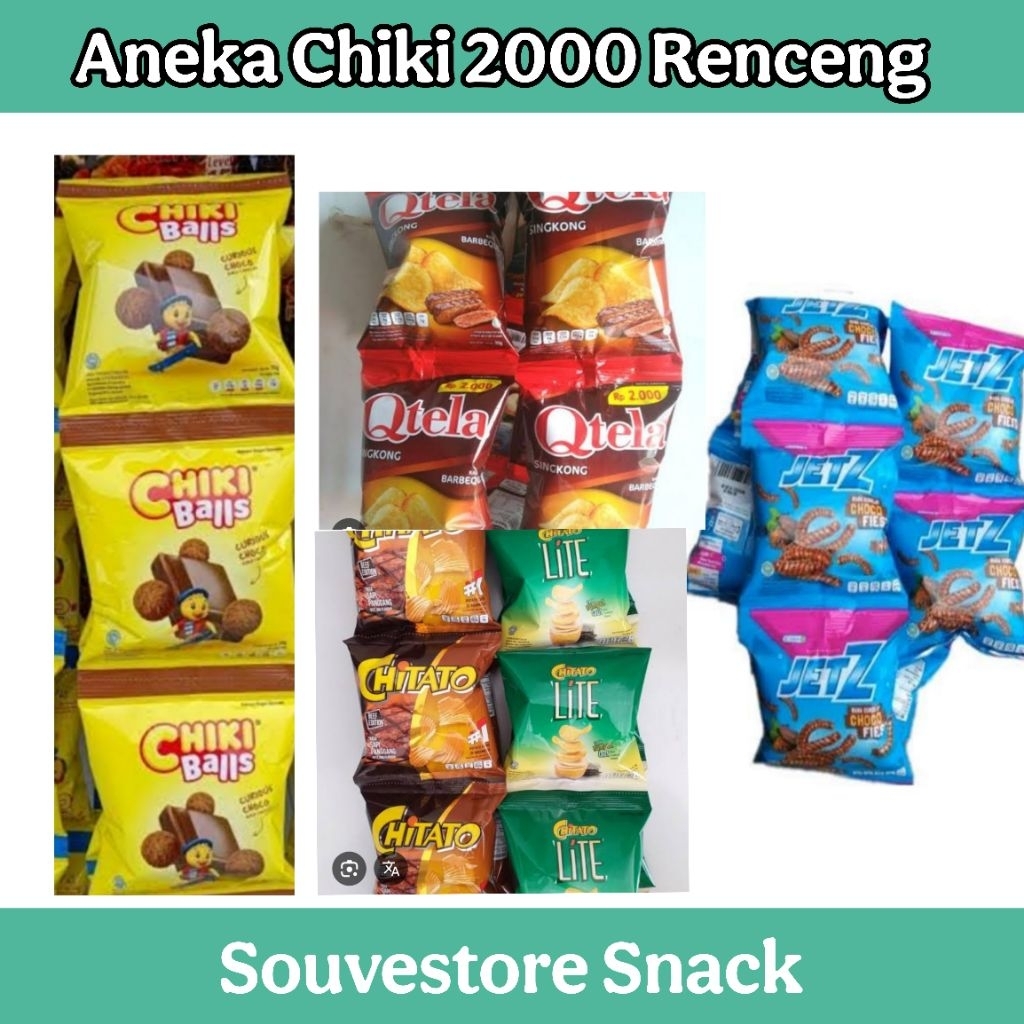 

Chiki Twist Jagung Bakar Chikiballs Coklat Jetz fiesta Qtela Chitato lite Chitato beef aneka Snack Chiki renceng isi 10