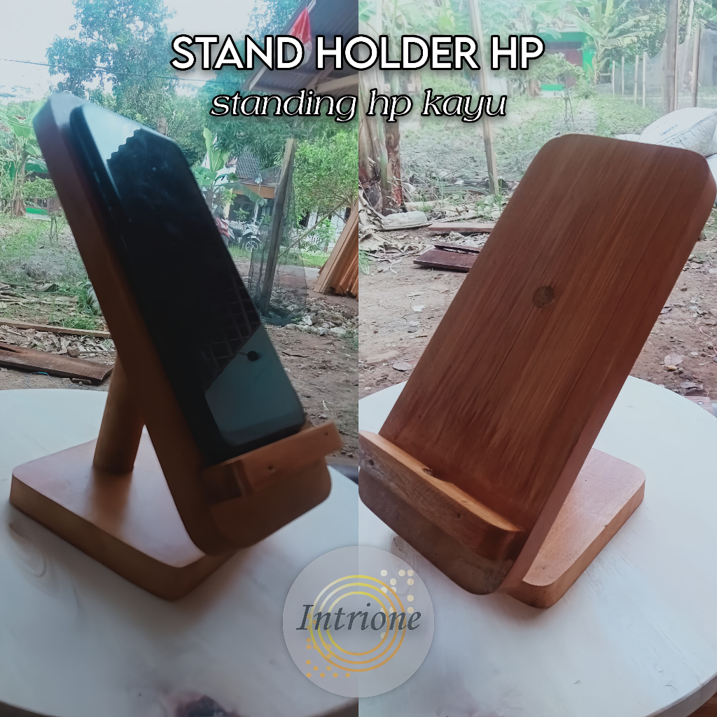Standing HP kayu/Stand Holder HP/Dudukan Hp kayu