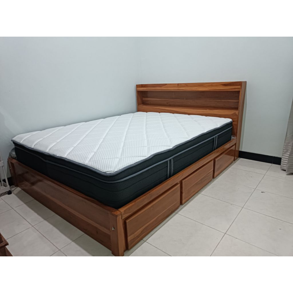 DIPAN TEMPAT TIDUR JATI MINIMALIS UK 140X200