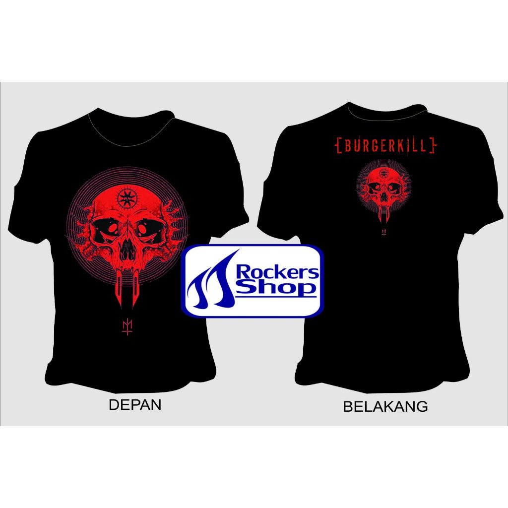 KAOS BURGERKILL X MATERNAL DISASTER LOGO BEGUNDAL BAND ROCK METAL LAWAS LEGENDA