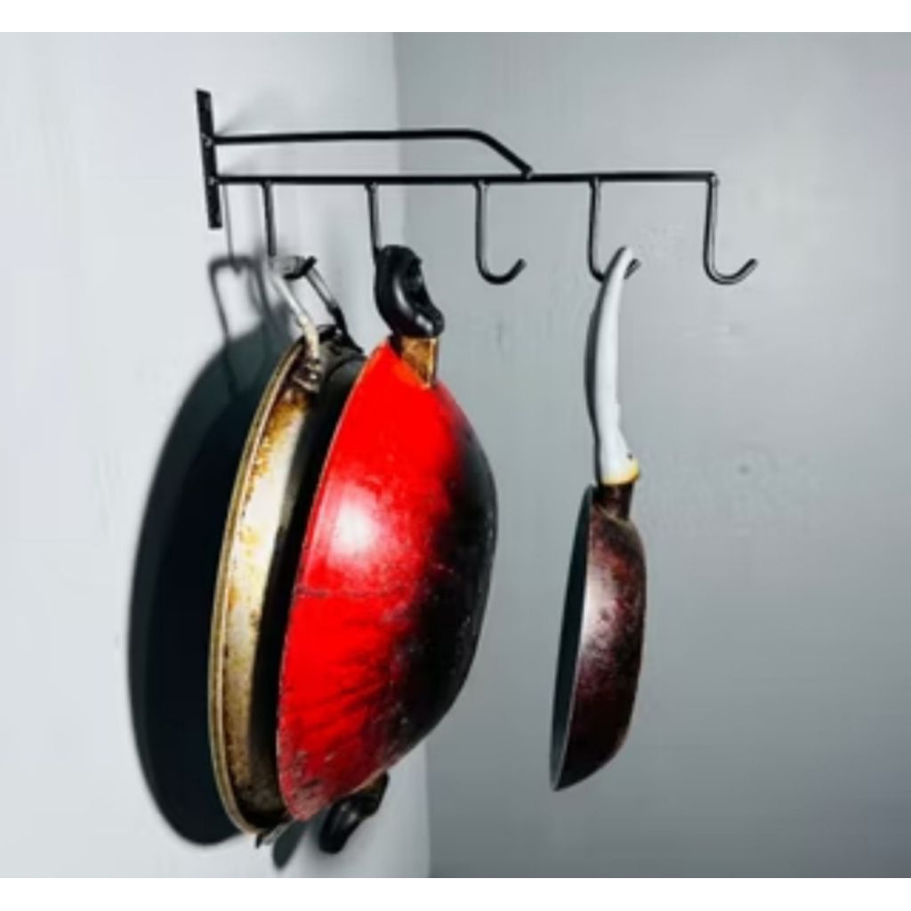 Rak panci tempel Diding dan rak wajan