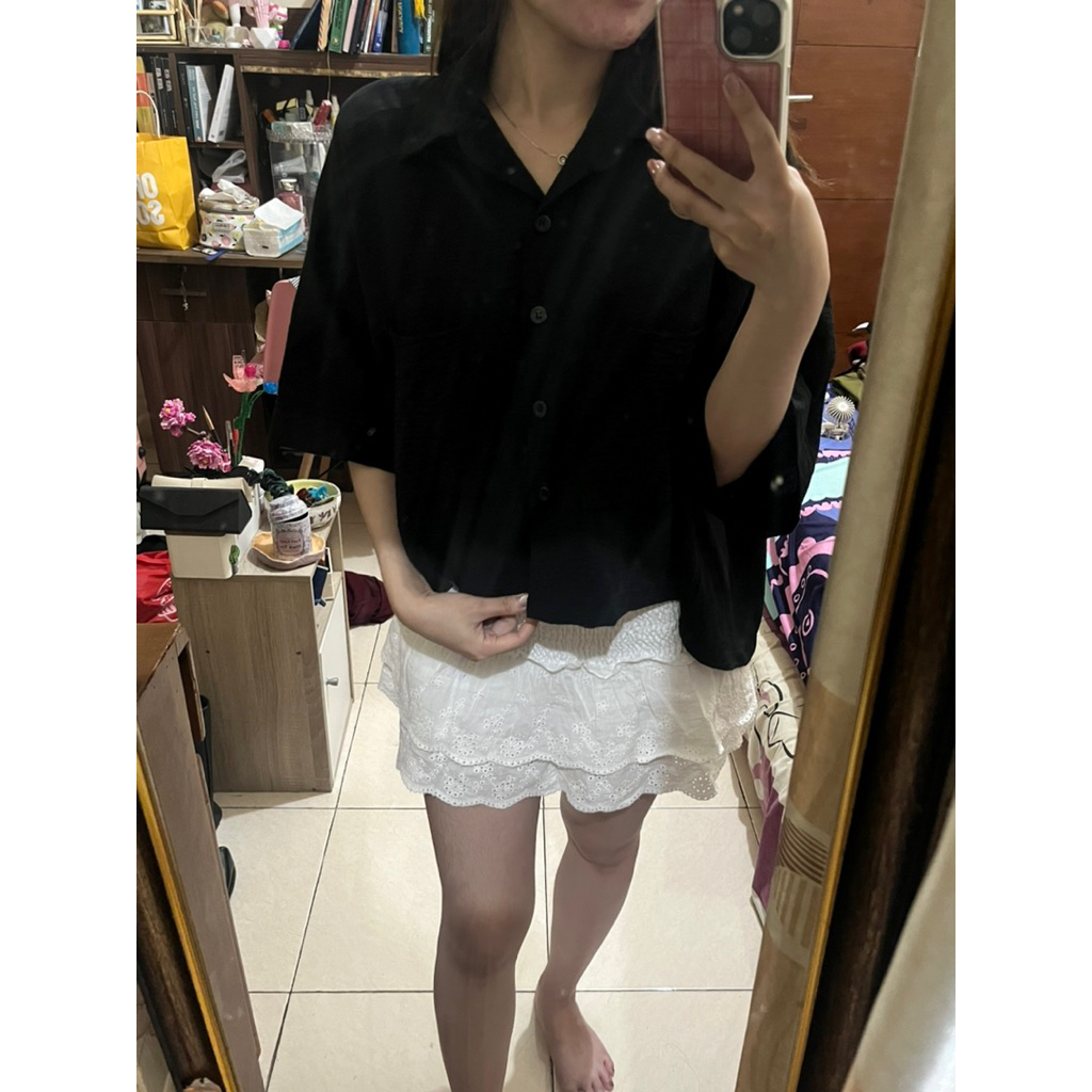 Preloved - Mina top Misschic black top formal non formal hangout