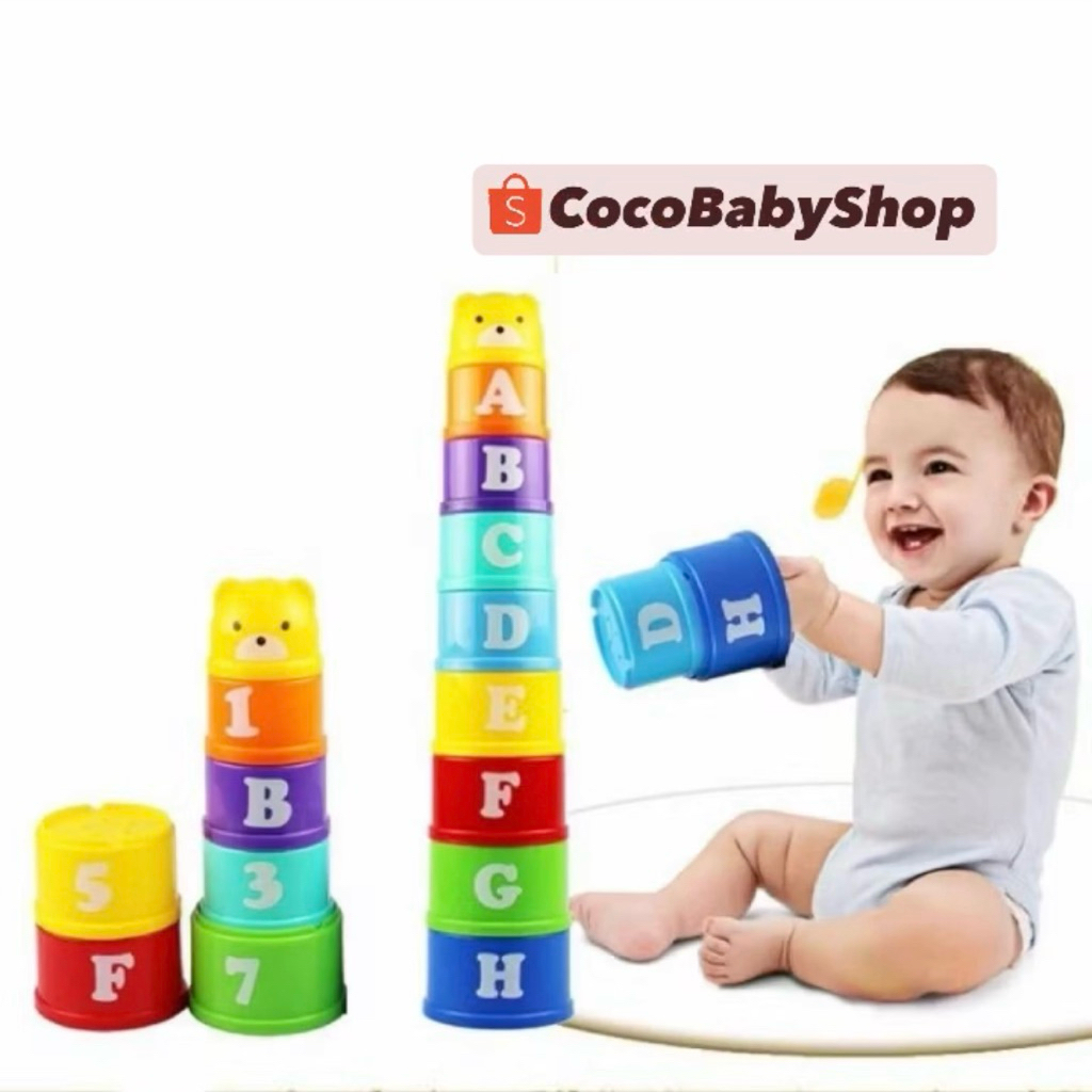 Mainan Anak Susun Gelas Warna Warni / Stacking Cup Toys / Mainan Edukasi Anak / Mainan Edukasi Susun Gelas Sensory Play