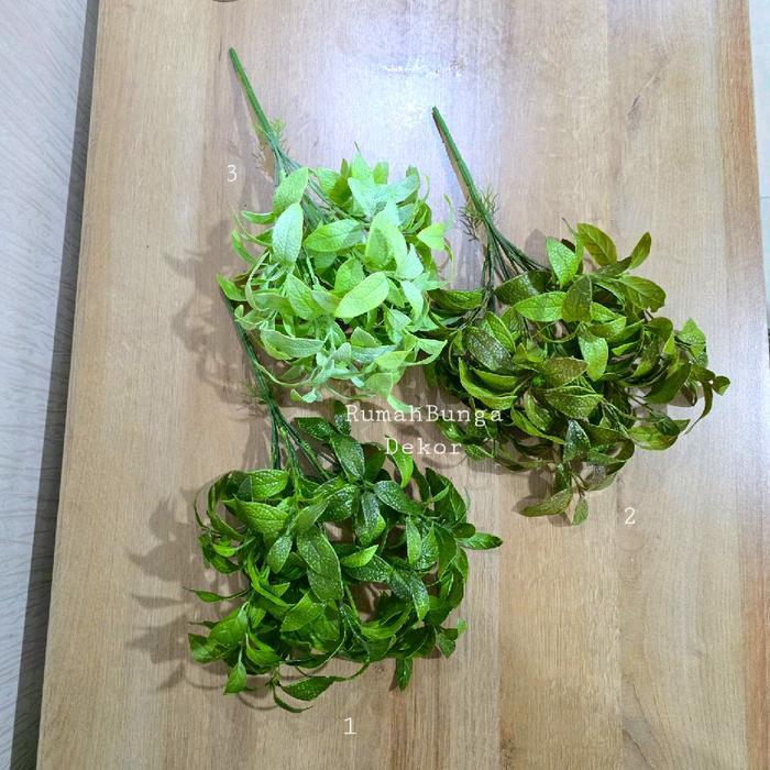 Daun Rumput Mint Artificial Bagus / Daun Mentha Artificial ( Ada 3 Warna )