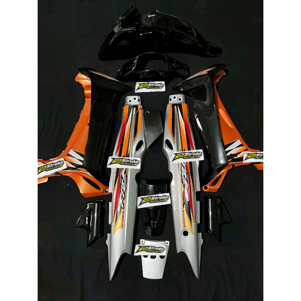 Cover Body Fizr Full Set Halus Body Fizr Millennium Oren Hitam Silver Halus Yamaha Fizr F1zr