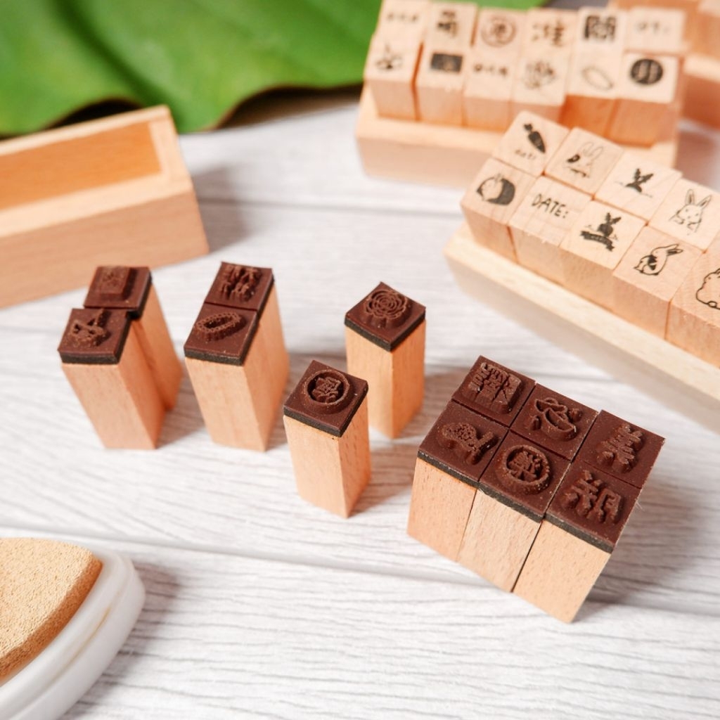 

CUTE MINI WOOD STAMP SET 12 PCS