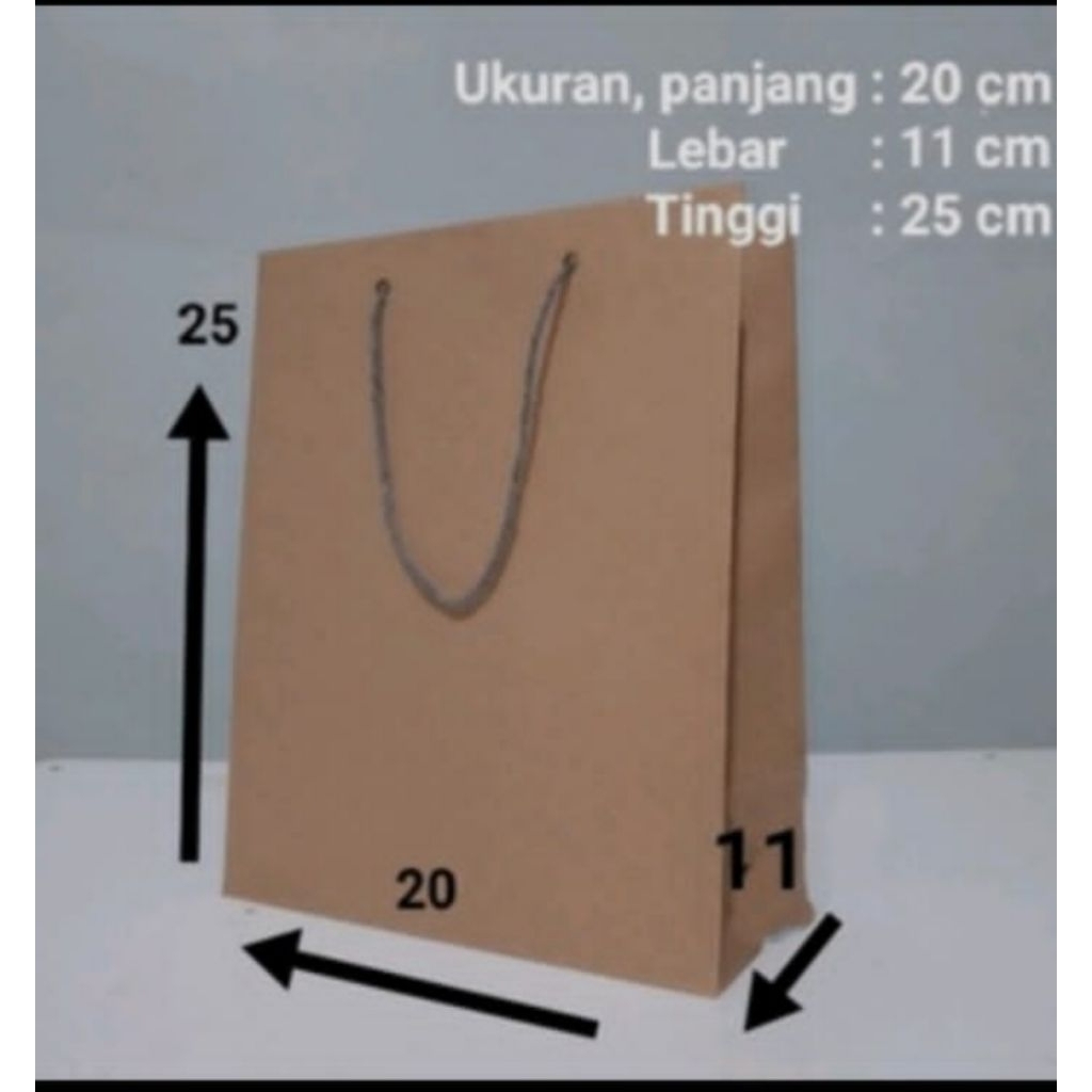 

paper bag murah paper bag polos paper bag R6 ukuran 20x11x25