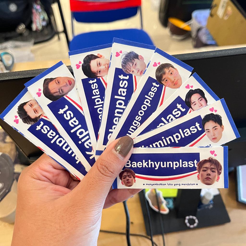 Sticker + Hansaplast EXO Kpop Plester Fanmade EXO-L Kado Freebies