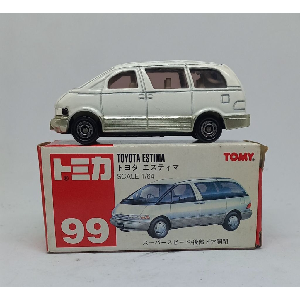 tomica toyota estima 99 white tomy merah diecast (t)