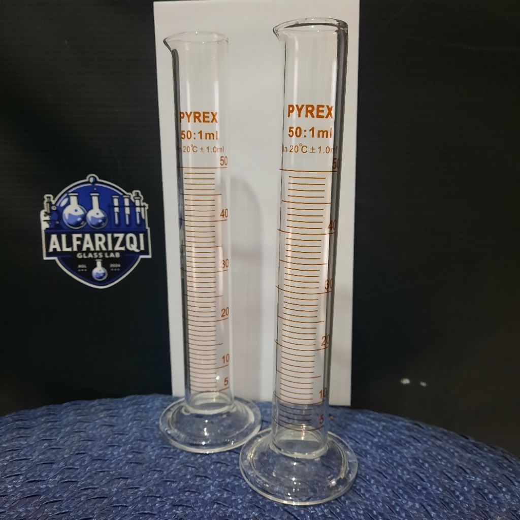 gelas ukur 50ml pyrex/measuring cylinder 50ml pyrex