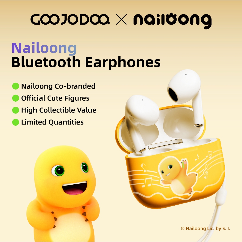【GOOJODOQ × nailoong】 J201 Earphone bluetooth TWS-A6 pro Earphone Nirkabel Headset Bluetooth 5.3