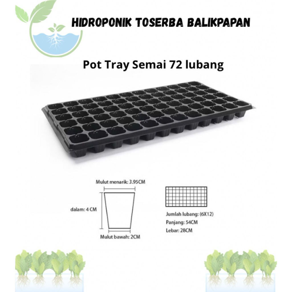 Tray Semai Bibit 72 lubang hidroponik , Seedling Tray ,Tempat Semai, Penyemaian Benih, Nampan Semai.