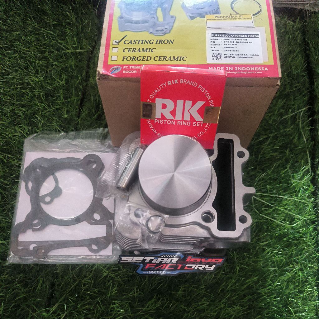 BLOK SET BRT CASTING MIO M3 58,5 PISTON FORGED ORIGINAL BRT