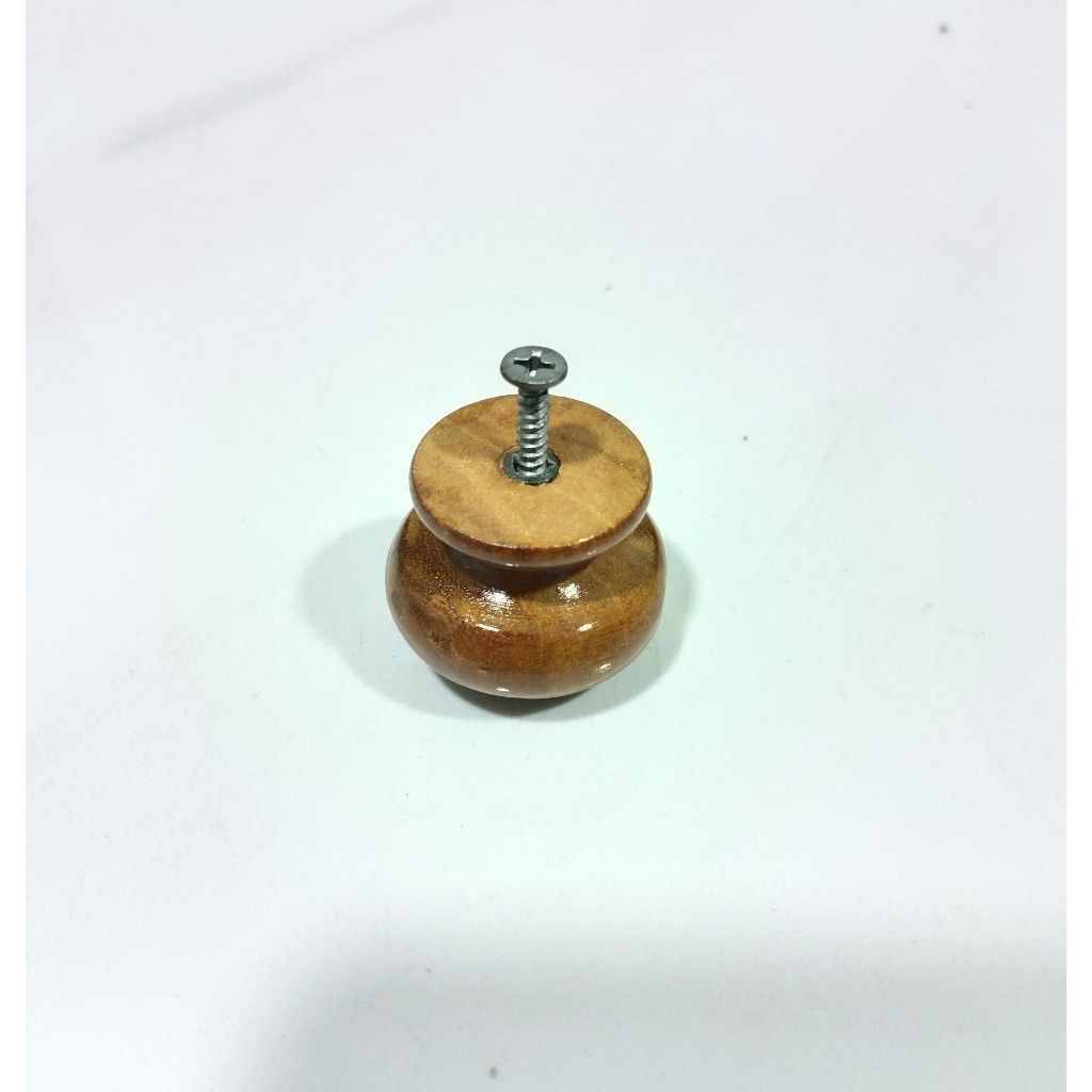 Tarikan Bulat Kayu Coklat / Handle Pintu Lemari Kamar mandi WC