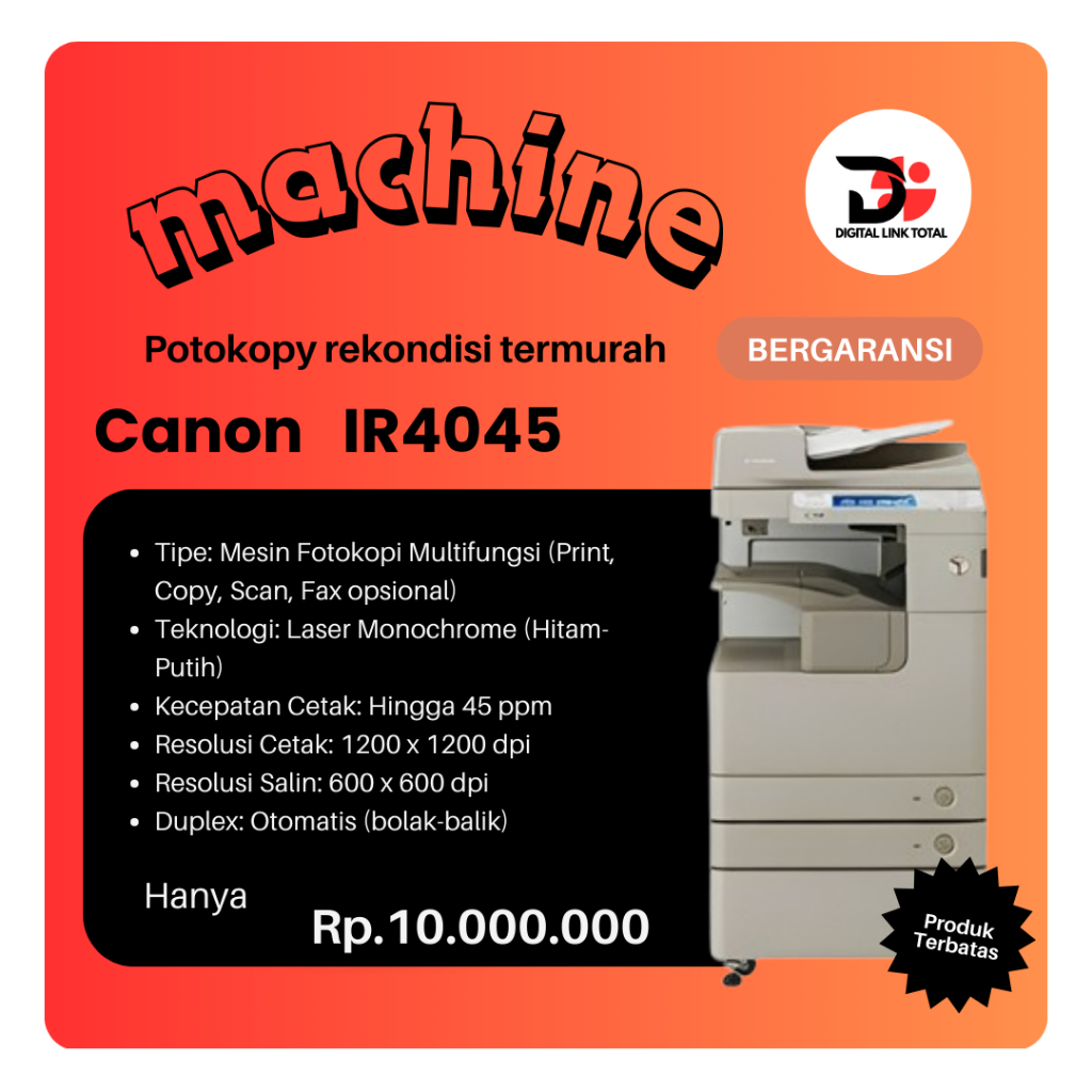 Mesin Fotocopy Canon C2225 color rekondisi siap pakai mesin fotokopy A3 murah bergaransi