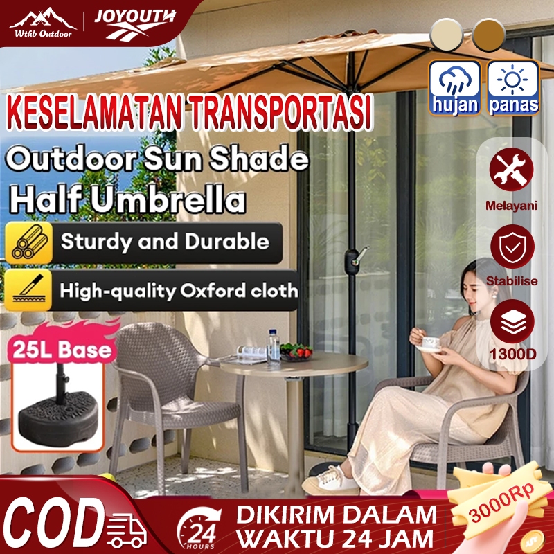 JOY 250CM Tenda Payung Tenda lipat Payung Di dinding Payung Gantung/Taman/Cafe/Pantai Payung Teduh S