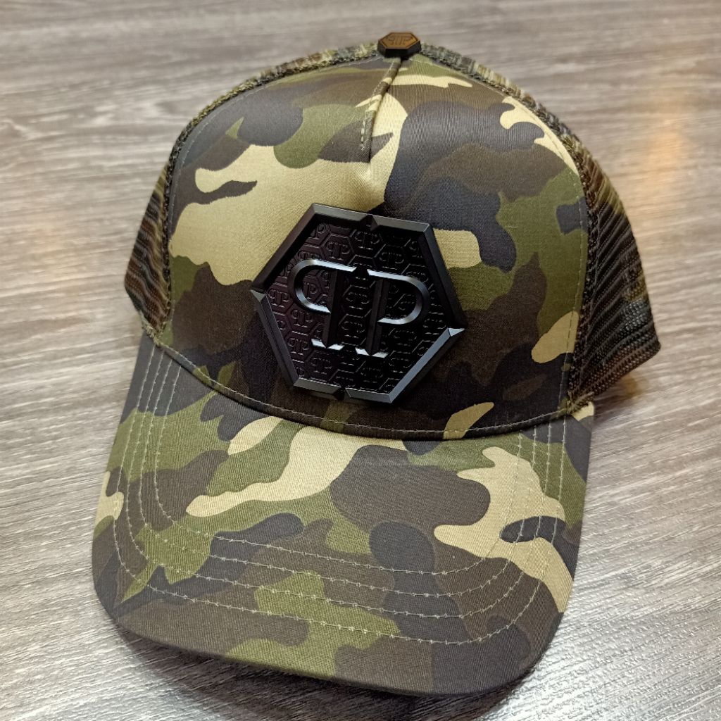 Topi Philipp Plein PP Army Green Topi Baseball import