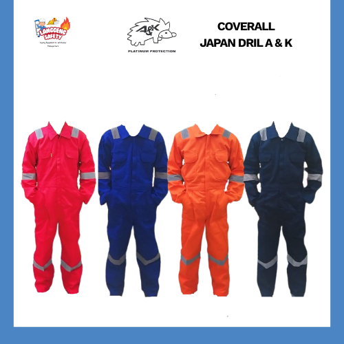 Wearpack Safety Lengan Panjang Terusan Bahan Japan Drill Wearpack Las