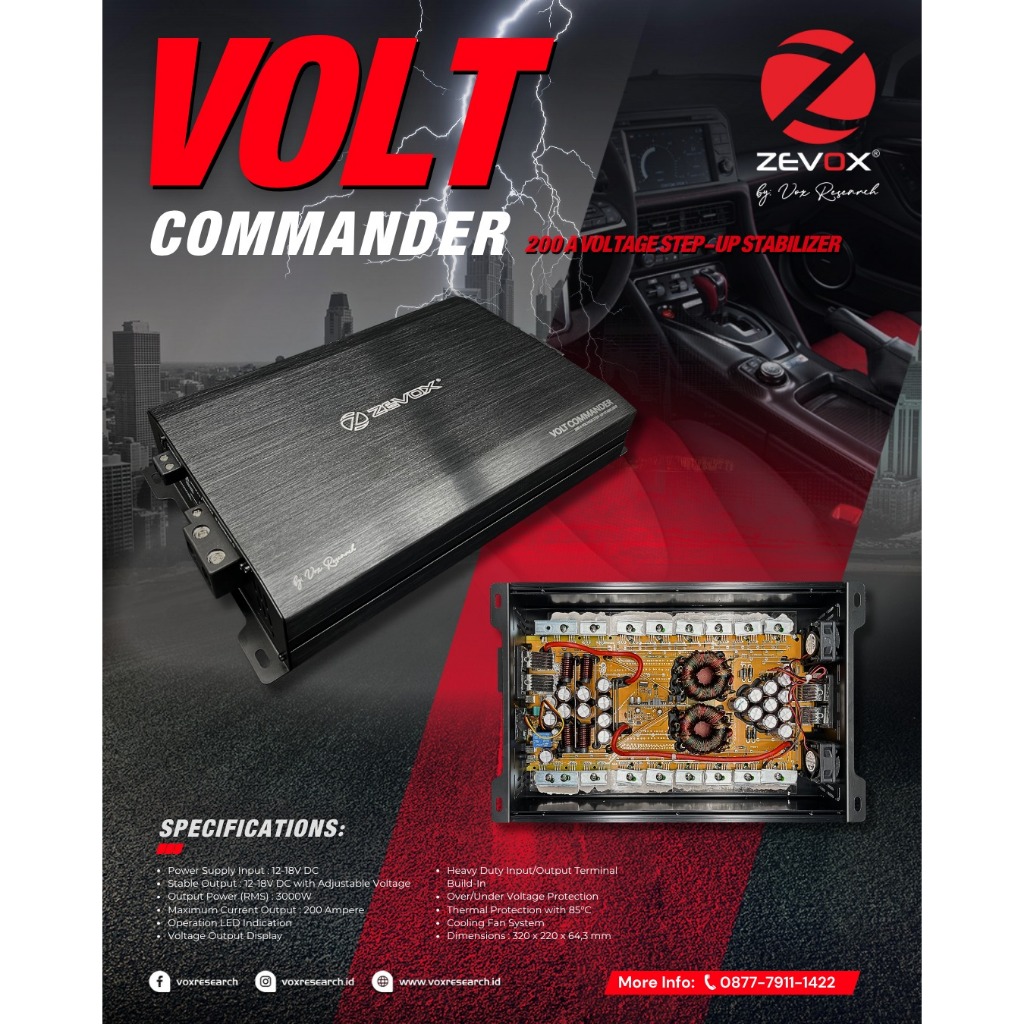 Vox Research Volt Commander VSS 200A Step up Volt Stabilizer Original dan Garansi