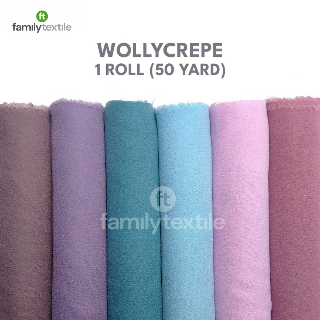 Kain Wolycrepe Caltri  1 Roll 60 Yard - Bahan Murah Gamis Hijab
