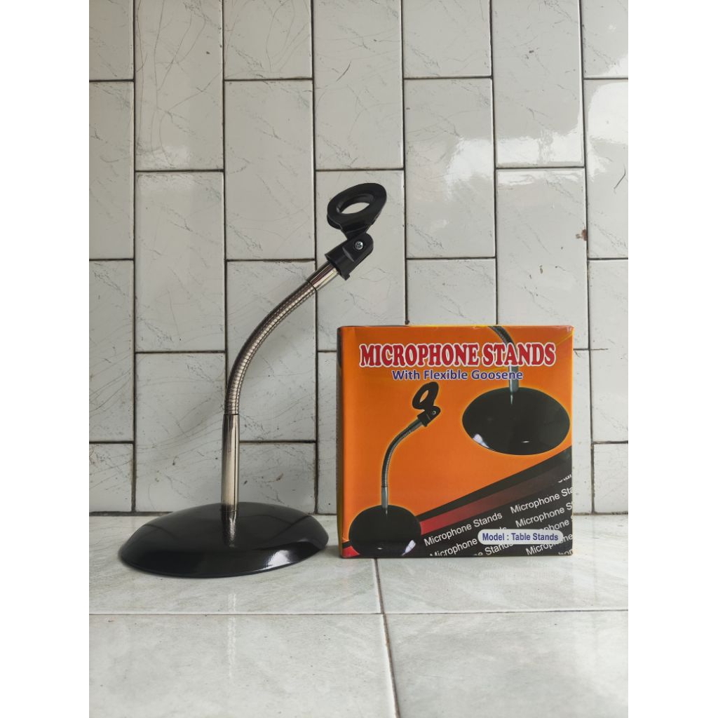 stand mic meja flexibel / jepit stand mic