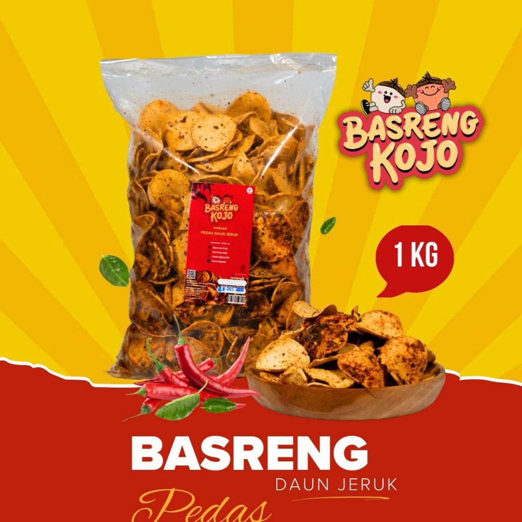 

Basreng Kojo 1kg Pedas Daun Jeruk, Pedas, Ketumbar, Original
