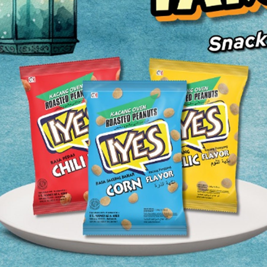 

Iyes Snacks Kacang Oven IYES 90 GR Chili Corn Garlic (1 Pcs)