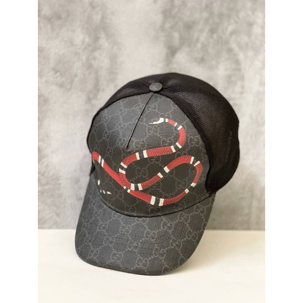 GUCCI KINGSNAKE GG SUPREME BASEBALL CAP BLACK