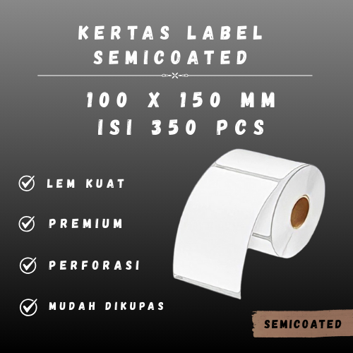 

SC 100 X 150 - 1" @350 - 1 Line CORE 1 INCH 100X150MM 100 X 150 MM 10X15 CM 10 X 15 CM BARCODE LABEL SEMICOAT SC SEMICOATED STICKER STIKER 350 PCS