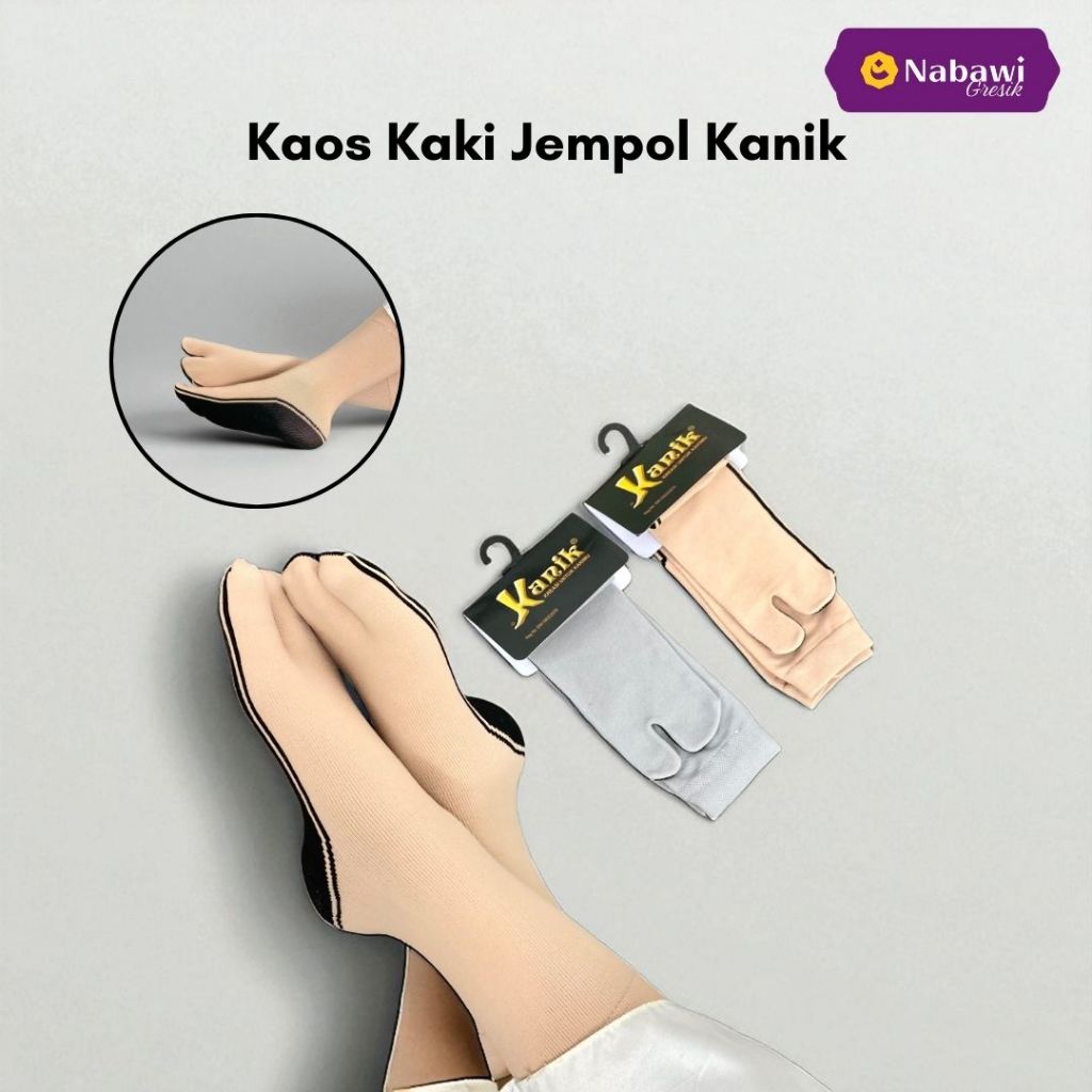 Kaos Kaki Jempol Kanik Abu-Abu & Krem/Kaos Kaki Polos Telapak Hitam Panjang