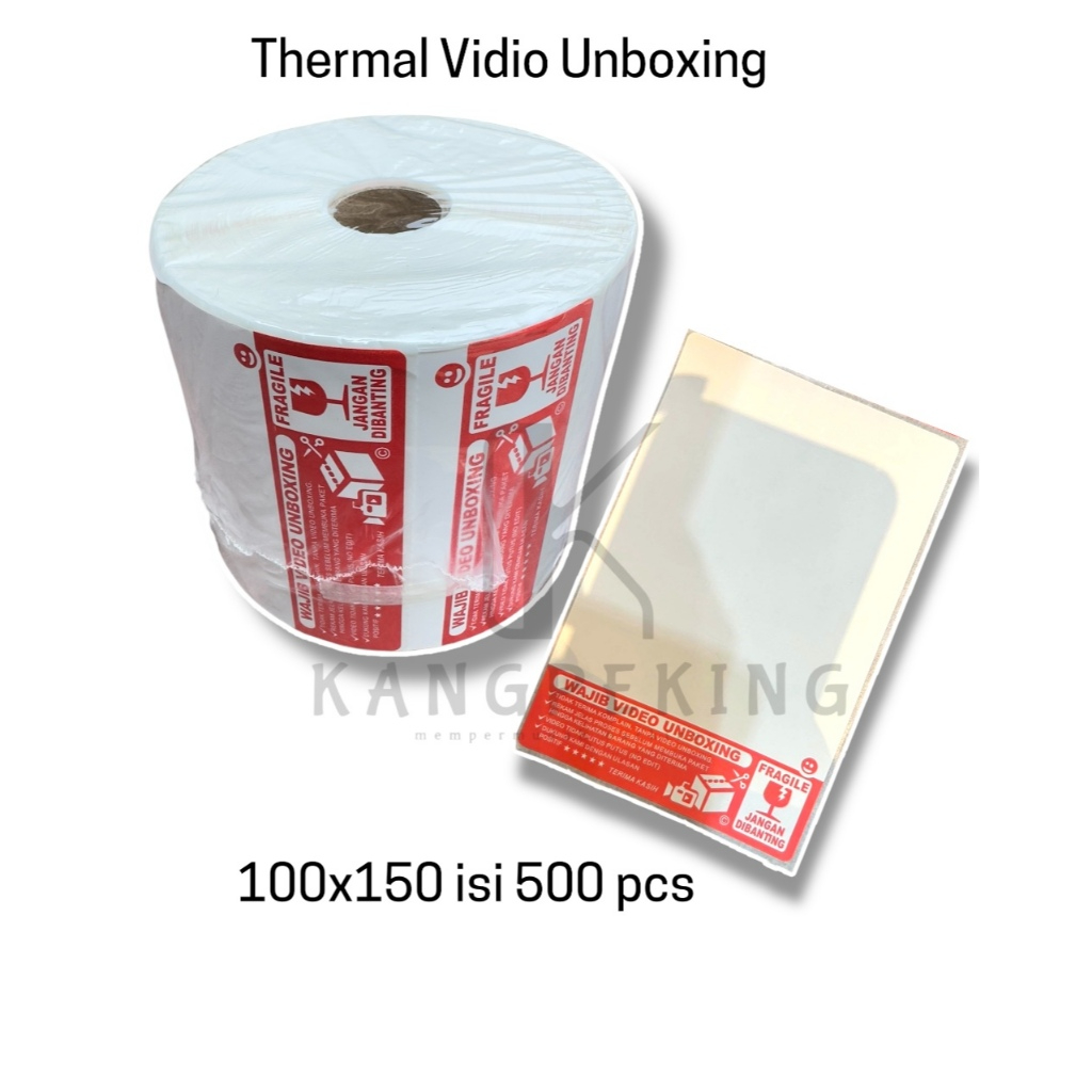 

LABEL THERMAL VIDIO UNBOXING 100X150 ISI 500 PCS MURAH BERKUALITAS
